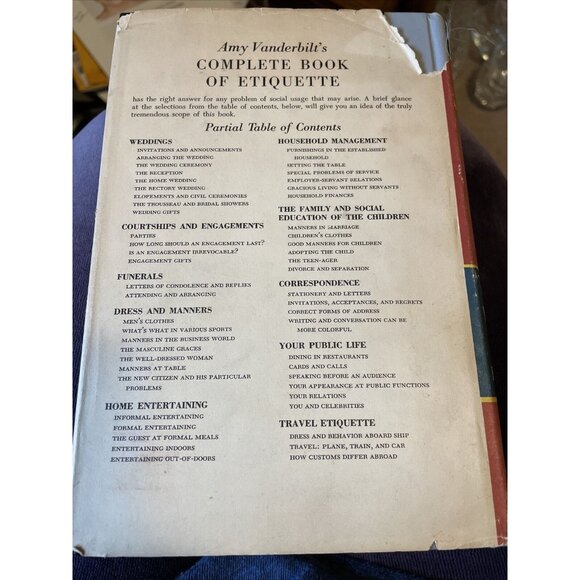 Amy Vanderbilts Complete Book of Etiquette Book 1958 Vintage Hardback Quantity 2 - Picture 2 of 7